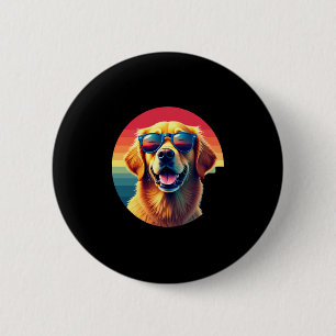 Chapa Redonda De 5 Cm Golden Retriever para niños Chicas gafas de sol Pe