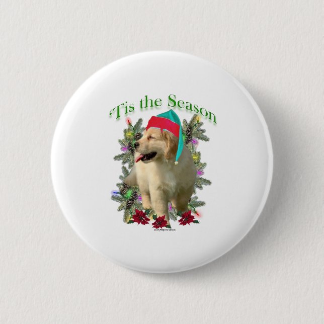 Chapa Redonda De 5 Cm Golden Retriever ‘Tis (Anverso)