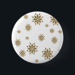 Chapa Redonda De 5 Cm Golden snowflakes<br><div class="desc">Golden snowflakes
Merry Christmas</div>