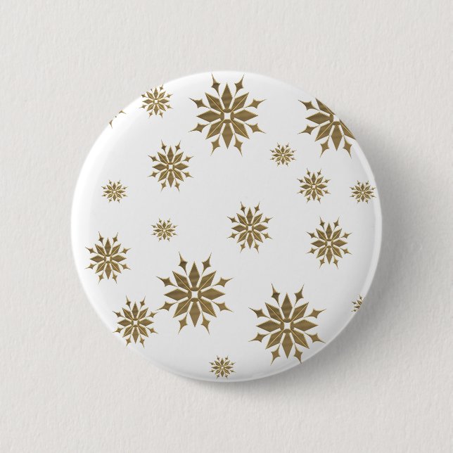 Chapa Redonda De 5 Cm Golden snowflakes (Anverso)