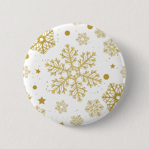 Chapa Redonda De 5 Cm Golden snowflakes