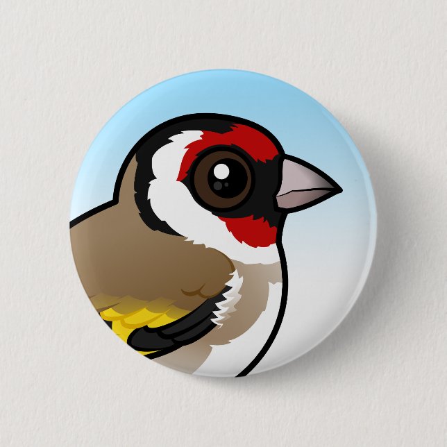 Chapa Redonda De 5 Cm Goldfinch europeo (Anverso)