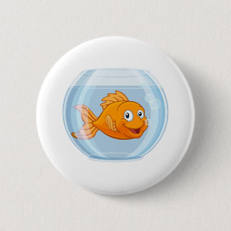 Chapa Redonda De 5 Cm Goldfish in Gold Fish Bowl Personaje de caricatura