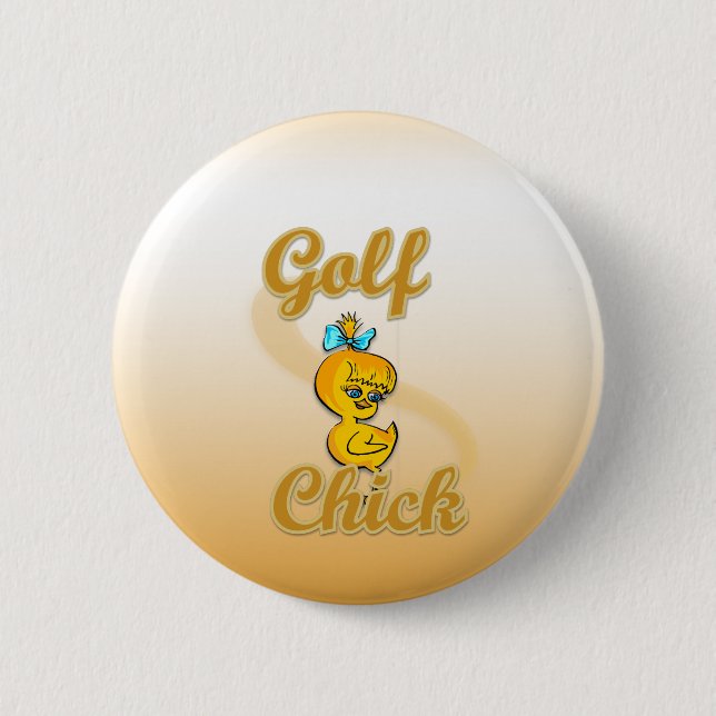 Chapa Redonda De 5 Cm Golf Chick (Anverso)