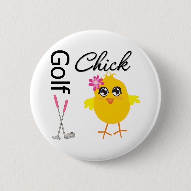 Chapa Redonda De 5 Cm Golf Chick (Anverso)