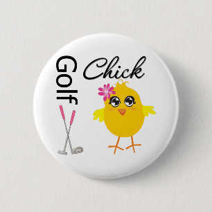 Chapa Redonda De 5 Cm Golf Chick