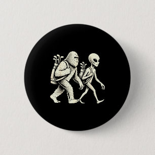 Chapa Redonda De 5 Cm Golf divertido Bigfoot Sasquatch Alien Ovni Golfis