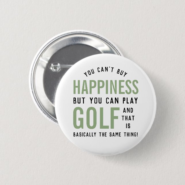 Chapa Redonda De 5 Cm Golf is Happiness Funny Golf Lover Gifts (Anverso y reverso)