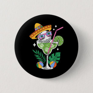 Chapa Redonda De 5 Cm Golf Margarita Sombrero Tropical Funny Cinco De Ma