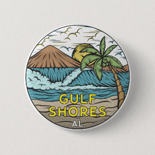 Chapa Redonda De 5 Cm Golf Shores Alabama Vintage