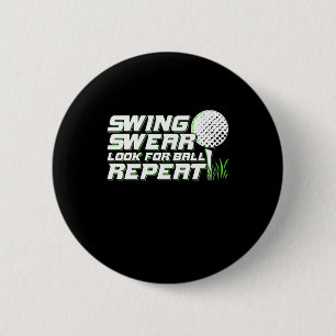 Chapa Redonda De 5 Cm Golfer Swing Sweat Look For Ball