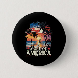 Chapa Redonda De 5 Cm Golfo Retro De Ee.Uu. 2025 Bandera Americana Golfo