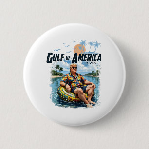 Chapa Redonda De 5 Cm Golfo Retro De Ee.Uu. 2025 Bandera Americana Golfo