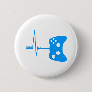 Chapa Redonda De 5 Cm Golpe de corazón del juego - cojín del friki de