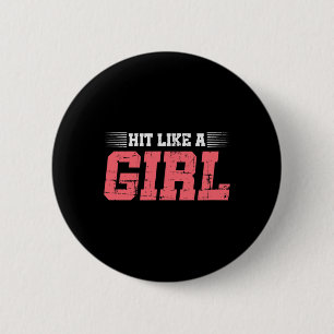 Chapa Redonda De 5 Cm Golpea Como Una Chica Regalo De Chica De Boxeo Mma