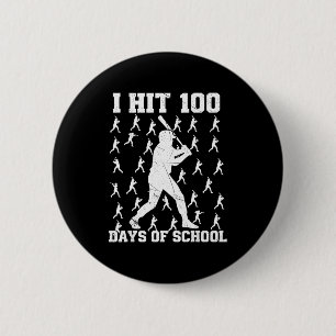 Chapa Redonda De 5 Cm Golpeé 100 Días De Escuela Niño De Béisbol