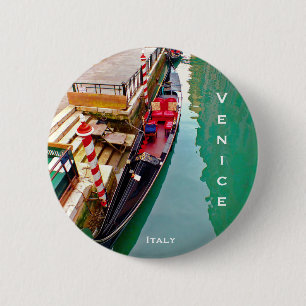 Chapa Redonda De 5 Cm Gondola Boat - Venecia, Italia