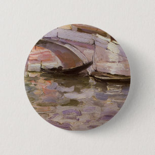 Chapa Redonda De 5 Cm Góndolas de John Singer Sargent, Arte Impresionist