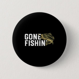 Chapa Redonda De 5 Cm Gone Fishin Gracioso Largemouth B Regalo De Pesca 