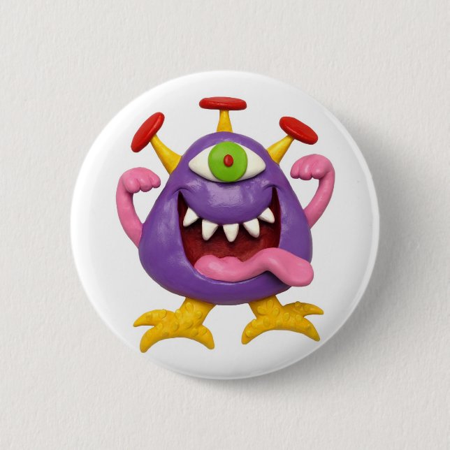 Chapa Redonda De 5 Cm Goofy Purple Monstruo (Anverso)