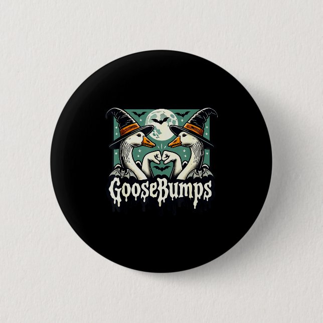 Chapa Redonda De 5 Cm Goose Bumps Goosebumps Funny Geese Fist Bump Hallo (Anverso)