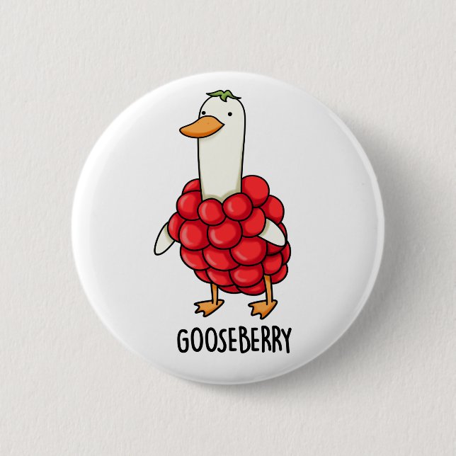 Chapa Redonda De 5 Cm Gooseberry Funny Berry Pun (Anverso)