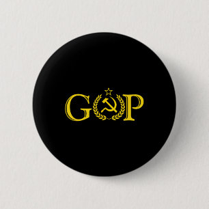 Chapa Redonda De 5 Cm Gop Anti Trump _ Republicano Ruso _ Político