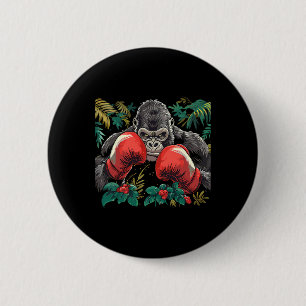 Chapa Redonda De 5 Cm Gorila Boxeando Con Guantes De Boxeo Kickboxing Di