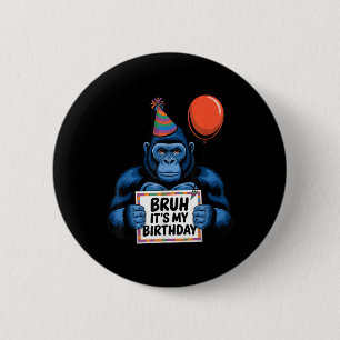 Chapa Redonda De 5 Cm Gorila Jungla Temática Fiesta de Cumpleaños Bruh E