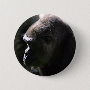 Chapa Redonda De 5 Cm Gorila occidental de la tierra baja
