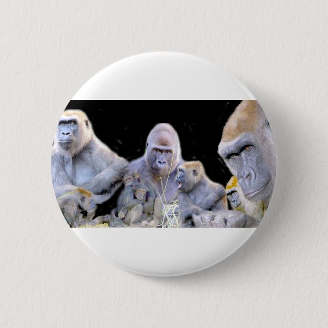 Chapa Redonda De 5 Cm Gorilas y chimpancés_ (Anverso)
