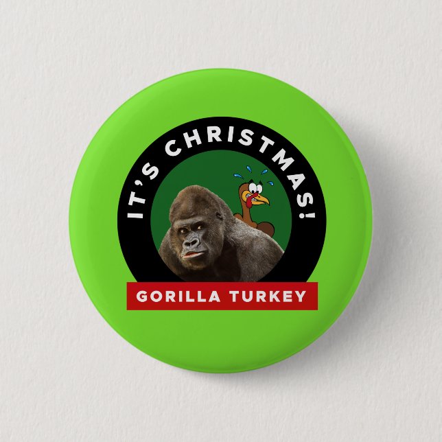 Chapa Redonda De 5 Cm Gorilla Navidades Turcos Pun Insignia De Ronda De  (Anverso)