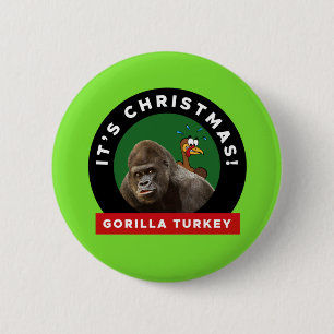 Chapa Redonda De 5 Cm Gorilla Navidades Turcos Pun Insignia De Ronda De 