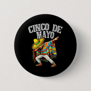 Chapa Redonda De 5 Cm Gorra Cinco De Mayo Dabbing Mexicano Poncho Sombre
