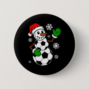 Chapa Redonda De 5 Cm Gorra de Santa de fútbol Muñeco de nieve de Navida