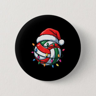 Chapa Redonda De 5 Cm Gorra de Santa de Navidad de voleibol Srt Hombres