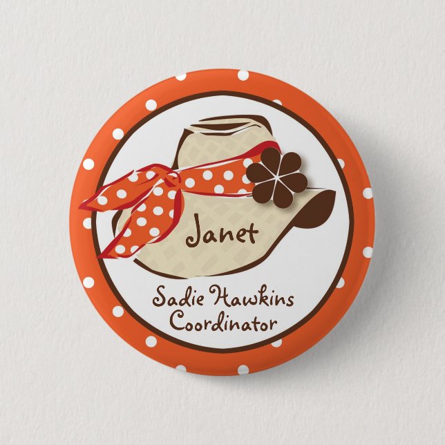 Chapa Redonda De 5 Cm Gorra de vaquero (Anverso)