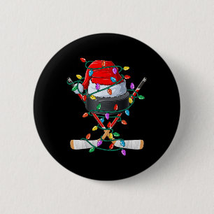 Chapa Redonda De 5 Cm Gorra deportiva de hockey de Navidad Xmas Santa Ll