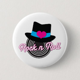 Chapa Redonda De 5 Cm Gorra Rock n Roll