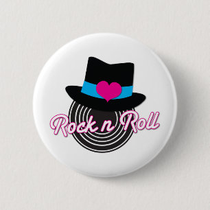 Chapa Redonda De 5 Cm Gorra Rock n Roll