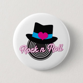 Chapa Redonda De 5 Cm Gorra Rock n Roll