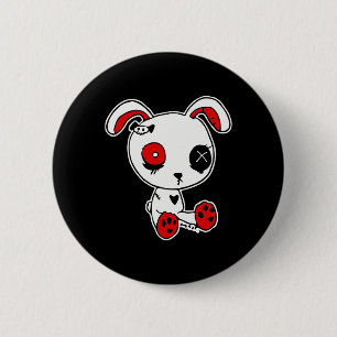 Chapa Redonda De 5 Cm Gótico Bunny Lazy Halloween disstume asustado góti
