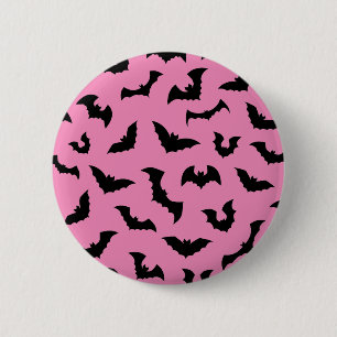 Chapa Redonda De 5 Cm gótico Pastel murciélago color rosa patrón hallowe