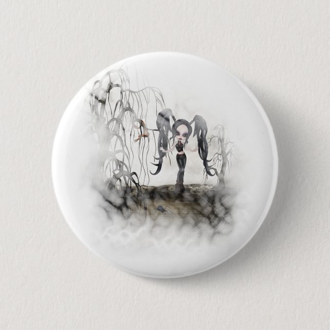 Chapa Redonda De 5 Cm Gótico Sepia Chica Vignette (Anverso)