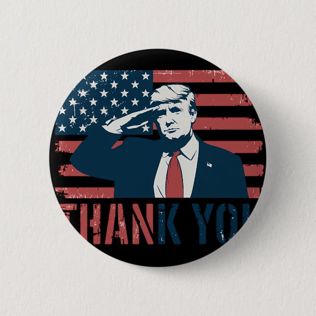Chapa Redonda De 5 Cm Gracias a Donald Trump, presidente de la bandera e (Anverso)