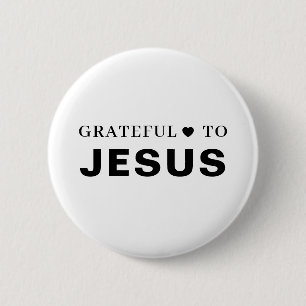 Chapa Redonda De 5 Cm Gracias Jesús   Diseño de Fe Cristiana Moderna