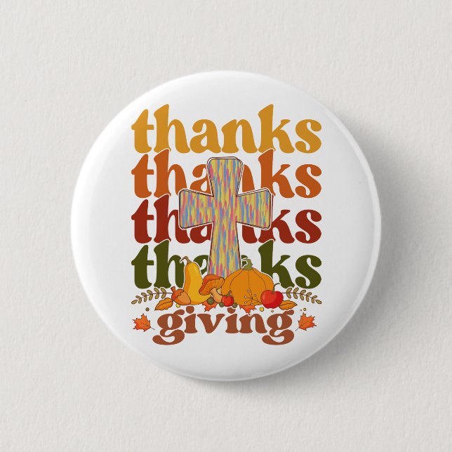 Chapa Redonda De 5 Cm Gracias por dar calabaza cruzada (Anverso)