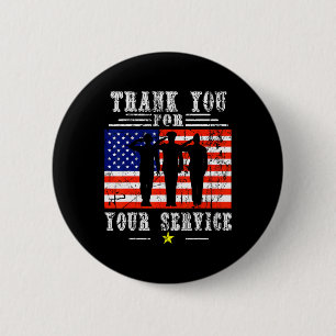 Chapa Redonda De 5 Cm Gracias por sus servicios Patriótico - Veteranos D