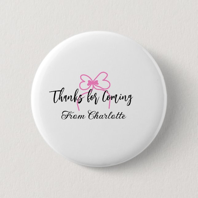 Chapa Redonda De 5 Cm gracias por venir agregar nombre mensaje de texto  (Anverso)