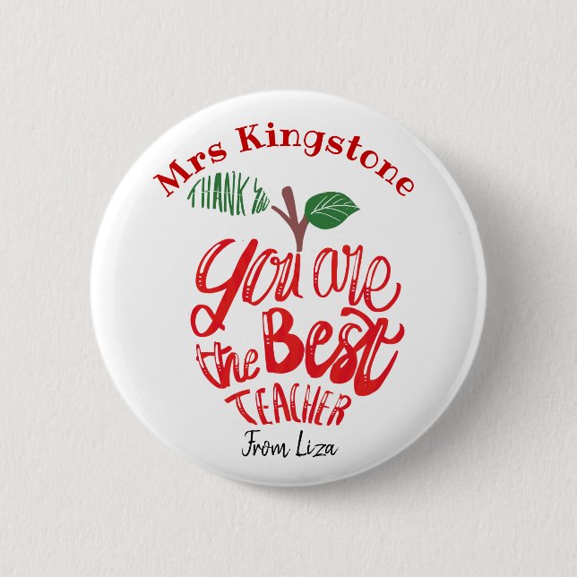 Chapa Redonda De 5 Cm ¡Gracias profesor mug, eres el mejor! (Anverso)